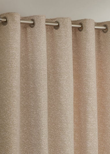 Paoletti Galaxy Chenille Room Darkening Eyelet Curtain Pair Blush