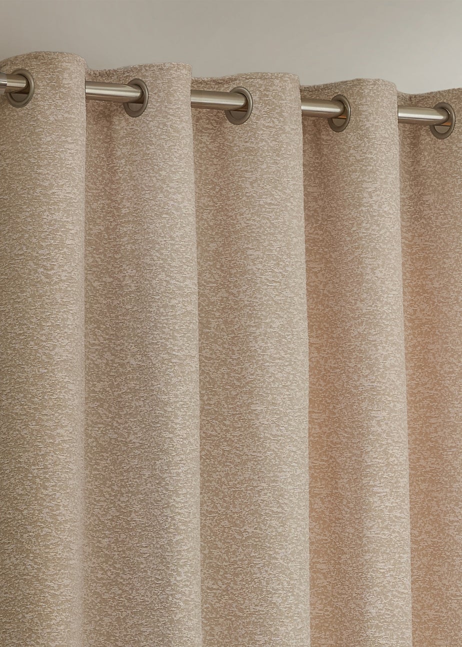 Paoletti Galaxy Chenille Room Darkening Eyelet Curtain Pair Blush