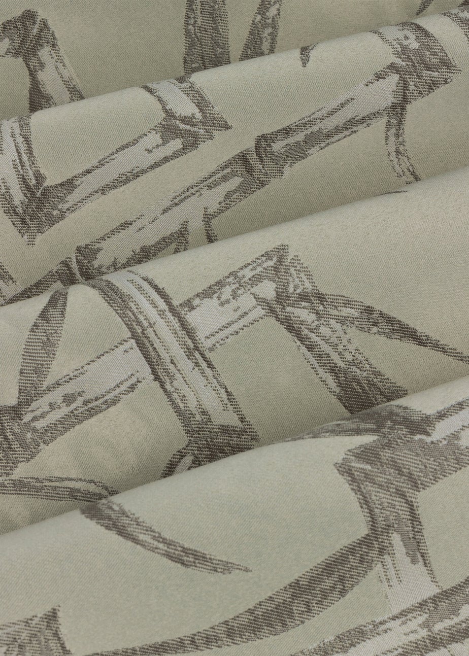 Paoletti Bamboo Jacquard Room Darkening Eyelet Curtain Pair Champagne