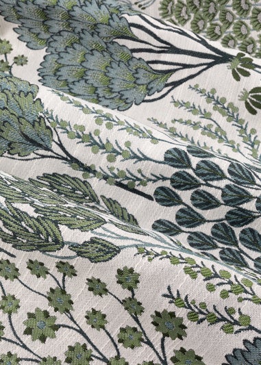 Wylder Nature Ophelia Floral Jacquard Room Darkening Eyelet Curtain Pair Thyme/Mineral