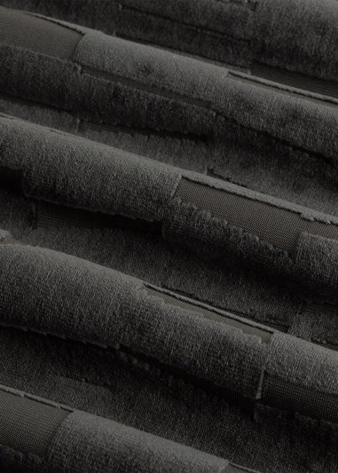 Paoletti Manhattan Velvet Room Darkening Eyelet Curtain Pair Charcoal