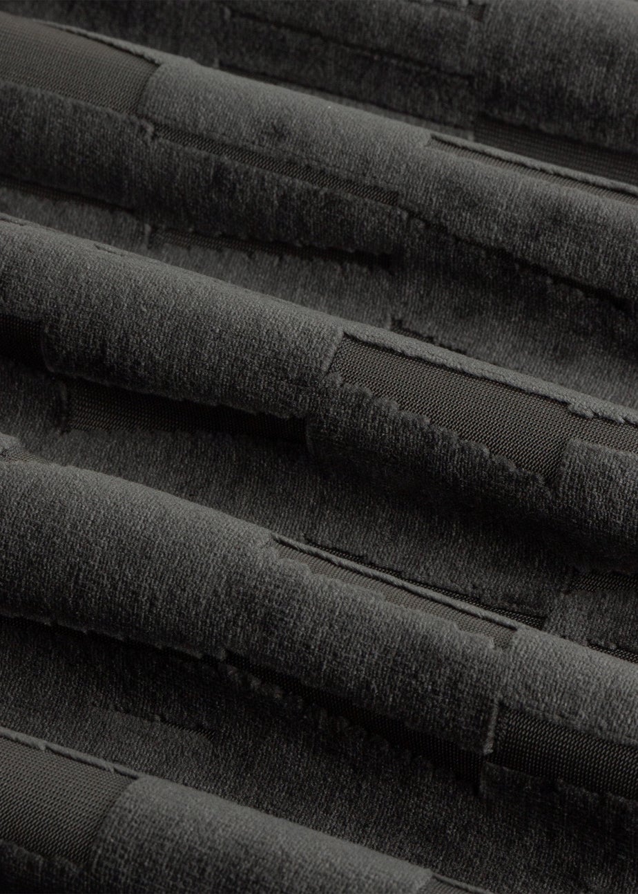 Paoletti Manhattan Velvet Room Darkening Eyelet Curtain Pair Charcoal