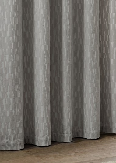 Paoletti Manhattan Velvet Room Darkening Eyelet Curtain Pair Silver