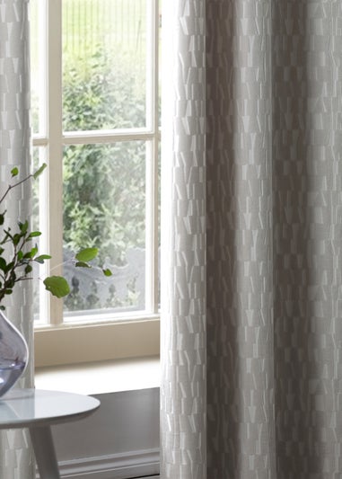 Paoletti Manhattan Velvet Room Darkening Eyelet Curtain Pair Silver