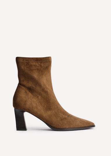 Linzi Blaze Tan Faux Suede Sock Ankle Boot