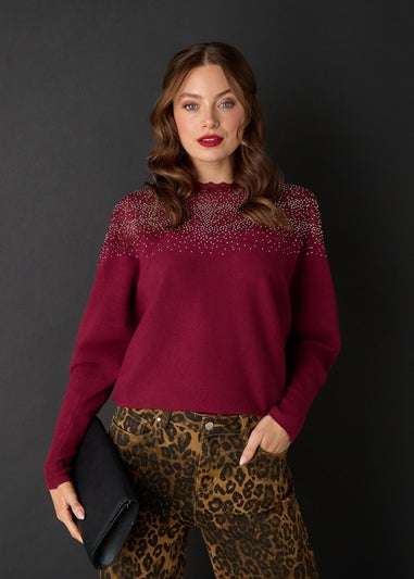 Izabel London Brown Animal Print High Waist Wide Leg Jeans