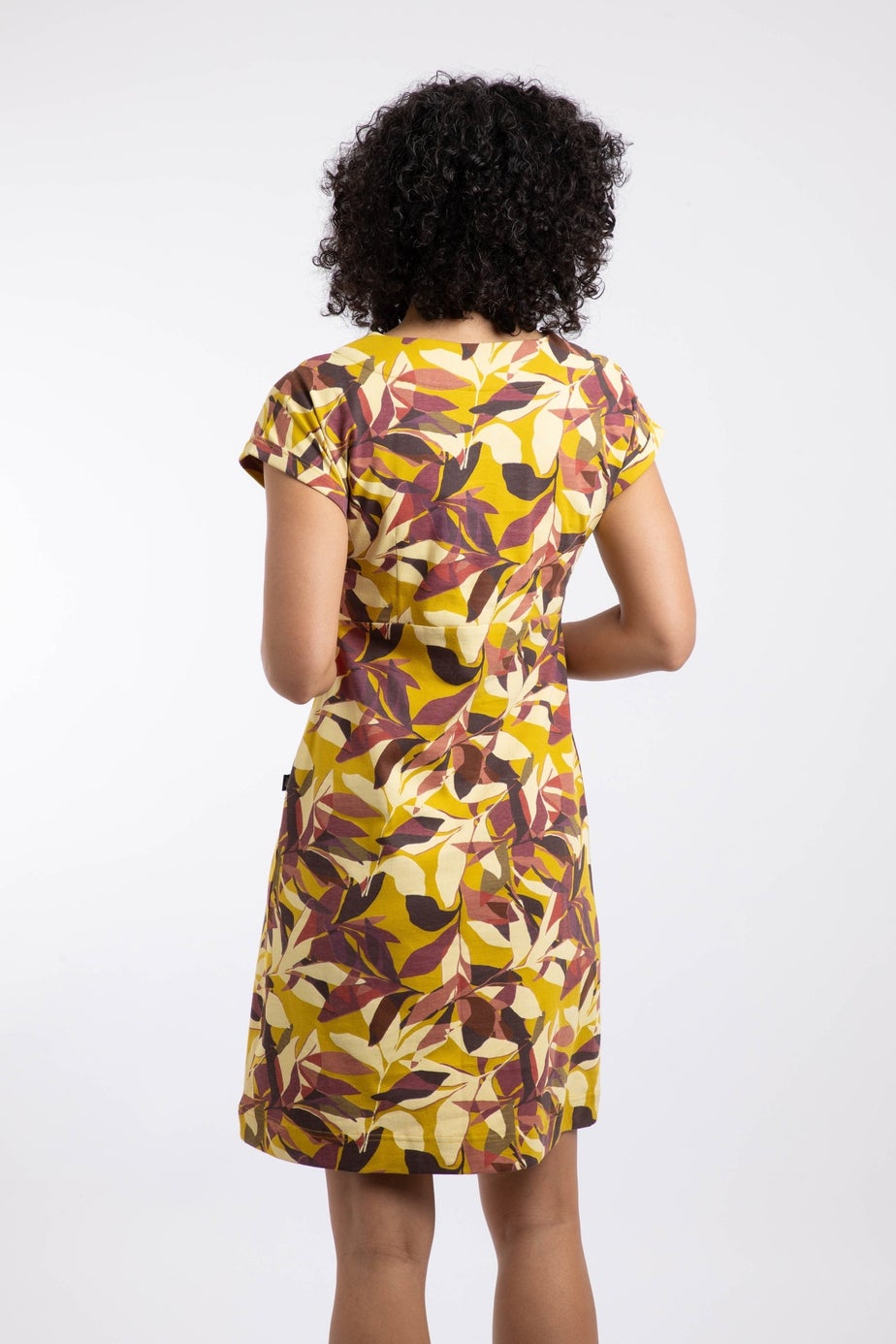 Weird Fish Antique Moss Tallahassee Printed Jersey Dress