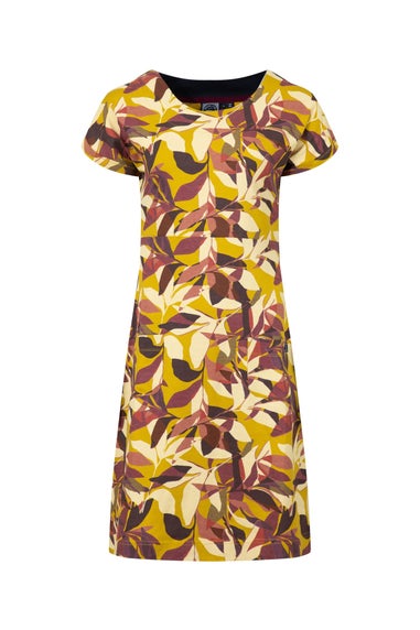 Weird Fish Antique Moss Tallahassee Printed Jersey Dress