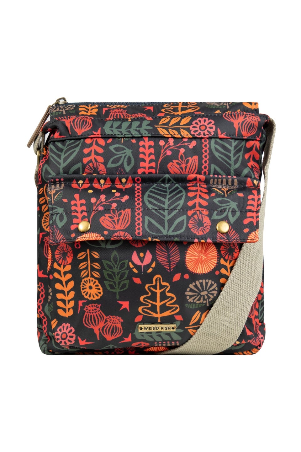 Weird Fish Navy Kait Printed Cross Body Bag