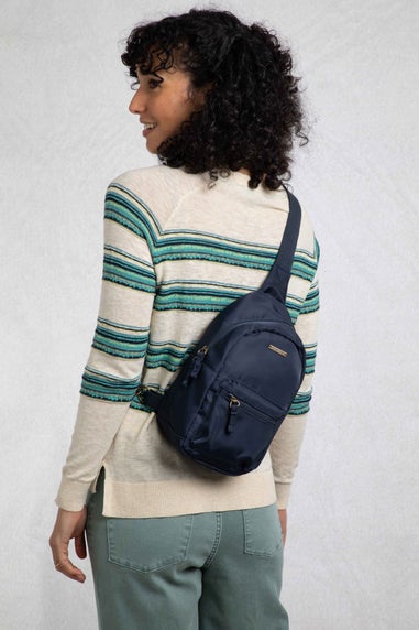 Weird Fish Navy Kathi Plain Mono Strap Bag