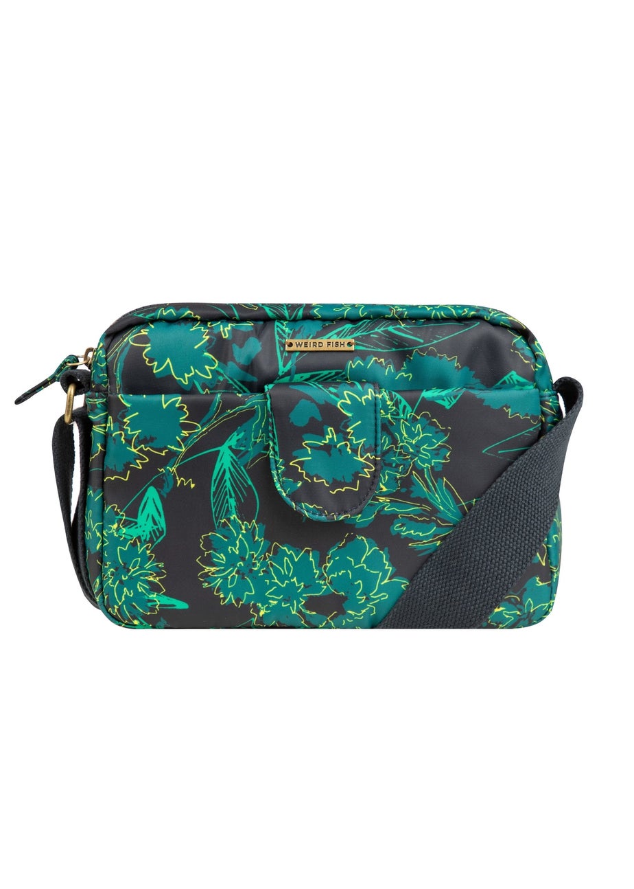 Weird Fish Night Blue Corrie Printed Cross Body Bag