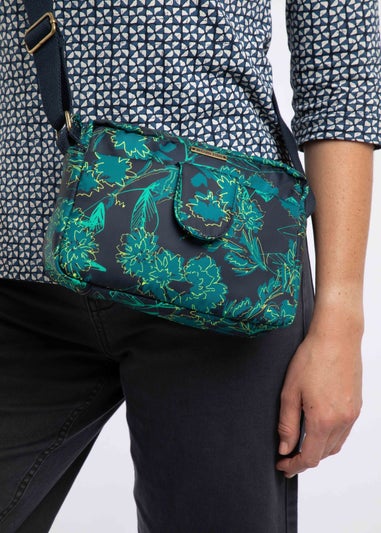 Weird Fish Night Blue Corrie Printed Cross Body Bag