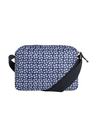 Weird Fish Navy Corrie Printed Cross Body Bag