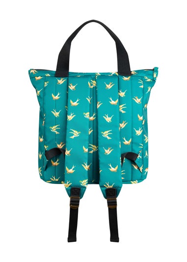 Weird Fish Deep Teal Ekora Printed Polyester Backpack
