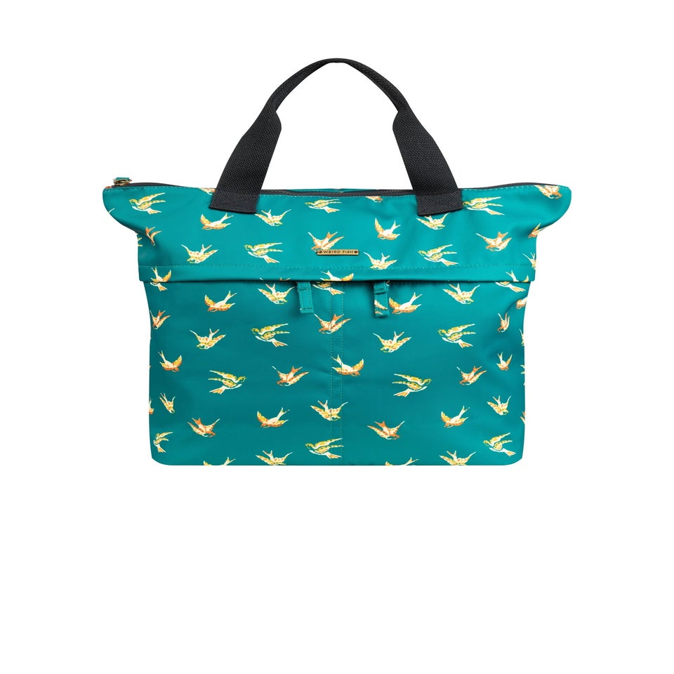 Weird Fish Deep Teal Ekora Printed Polyester Backpack