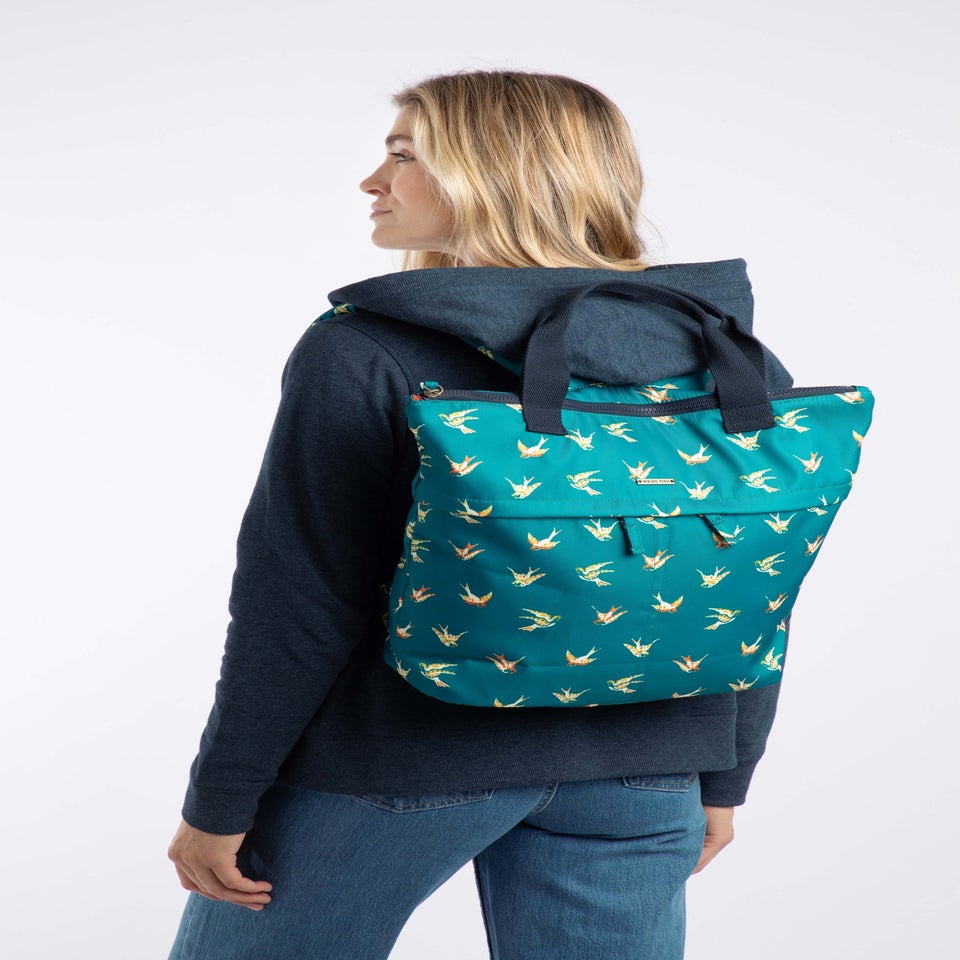 Weird Fish Deep Teal Ekora Printed Polyester Backpack