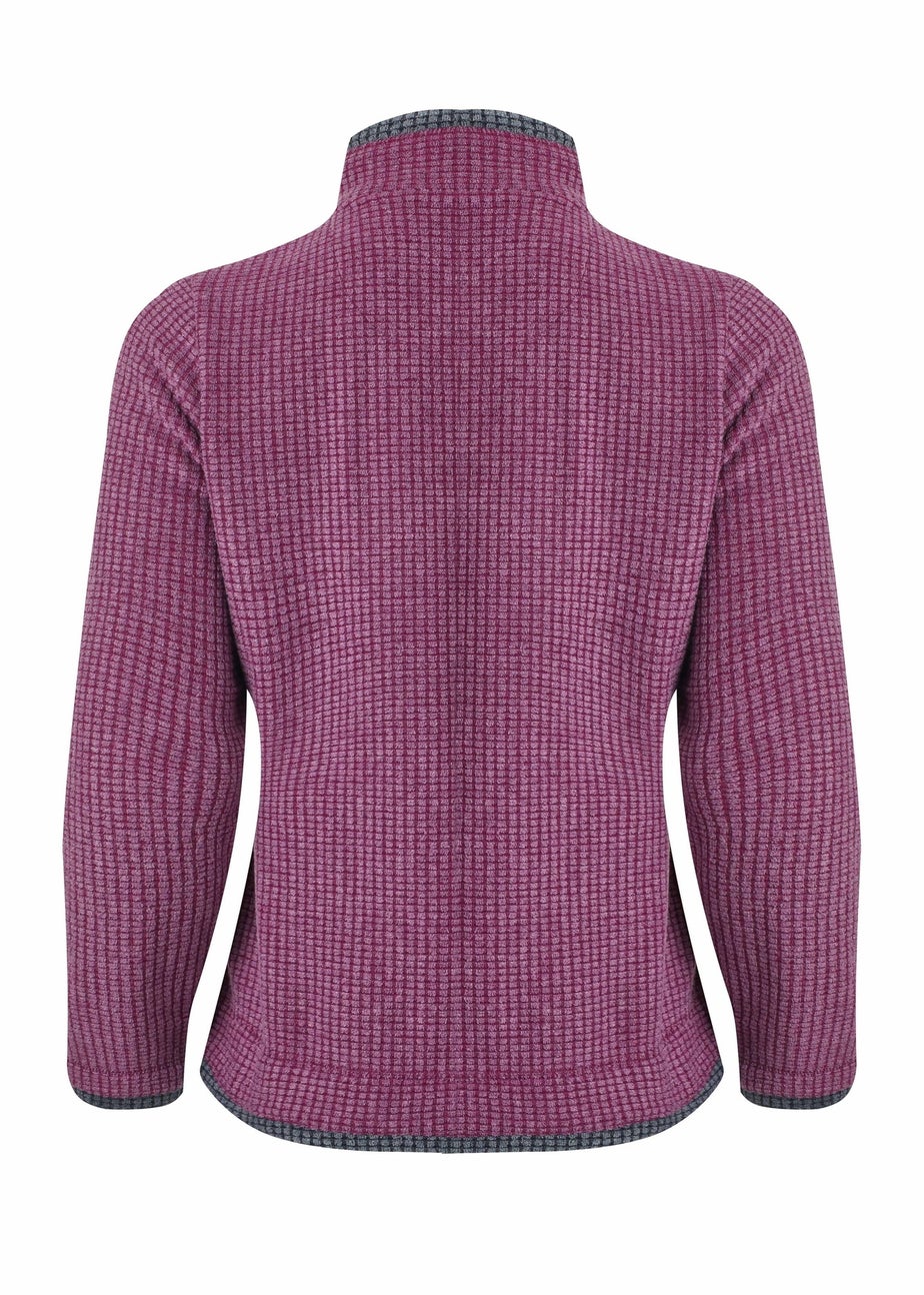 Weird Fish Purple Wine Beye 1/4 Zip Grid Fleece