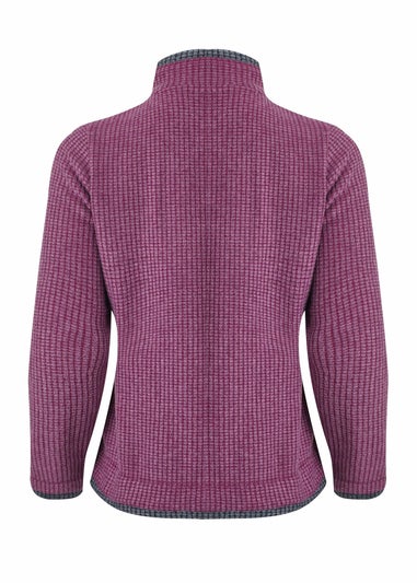 Weird Fish Purple Wine Beye 1/4 Zip Grid Fleece