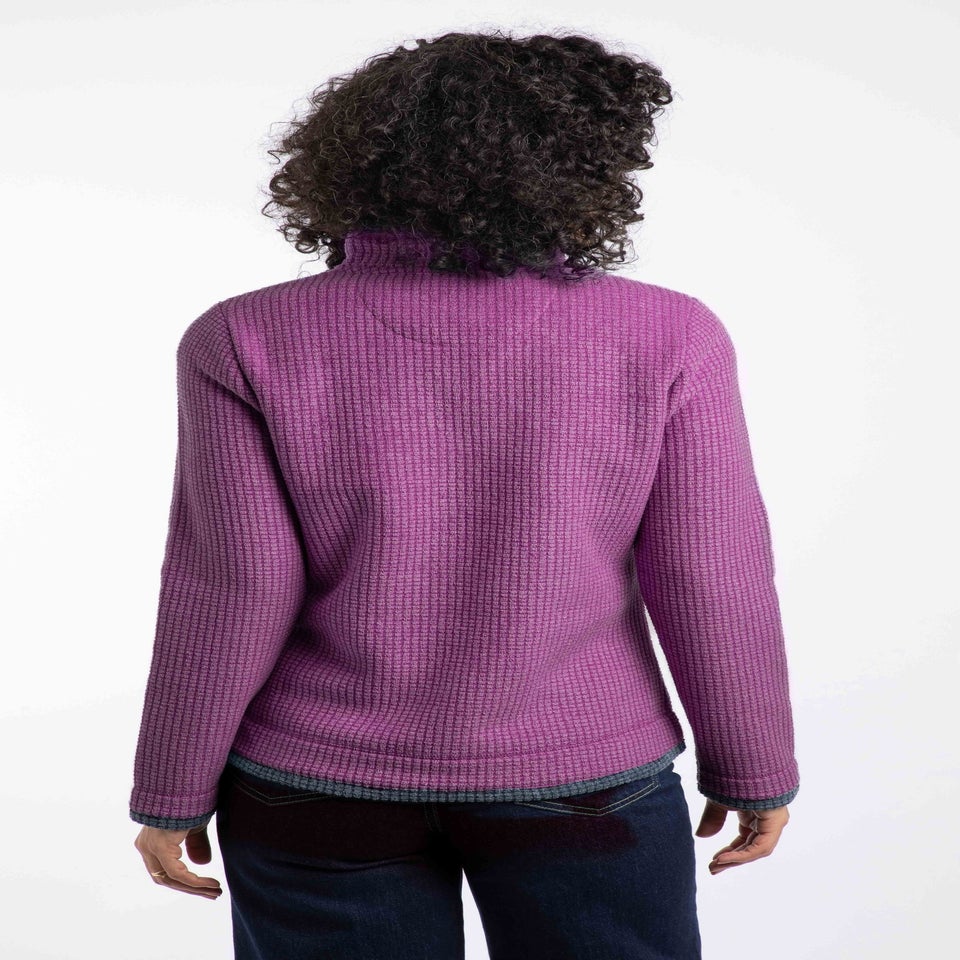 Weird Fish Purple Wine Beye 1/4 Zip Grid Fleece