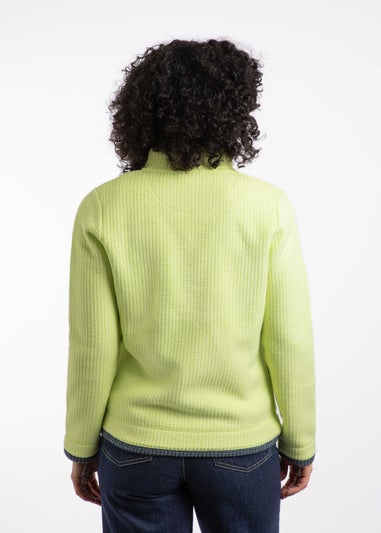 Weird Fish SoftLime Ariana Full Zip Grid Fleece