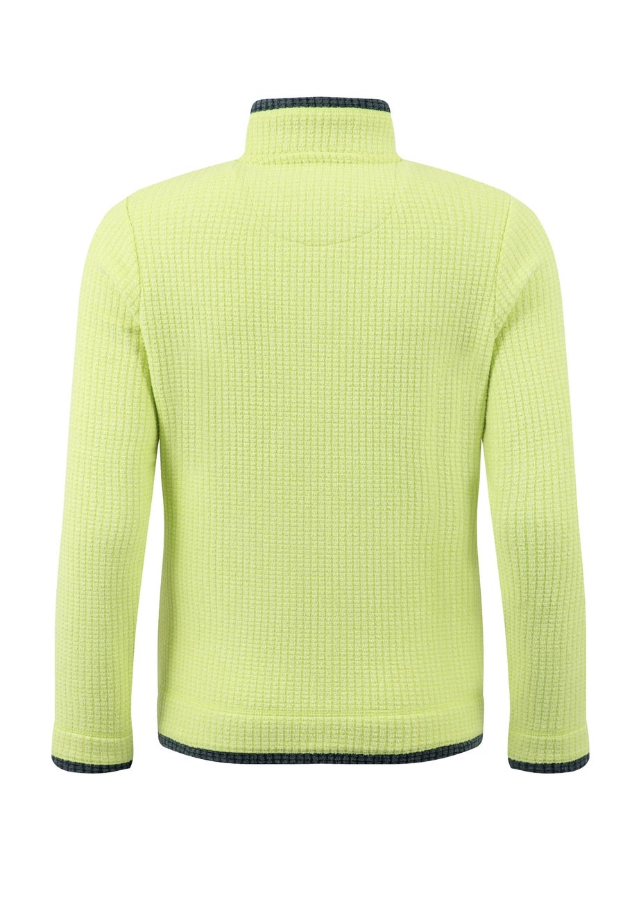 Weird Fish SoftLime Ariana Full Zip Grid Fleece
