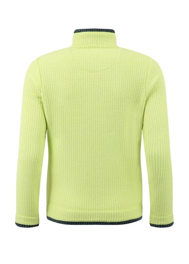 Weird Fish SoftLime Ariana Full Zip Grid Fleece
