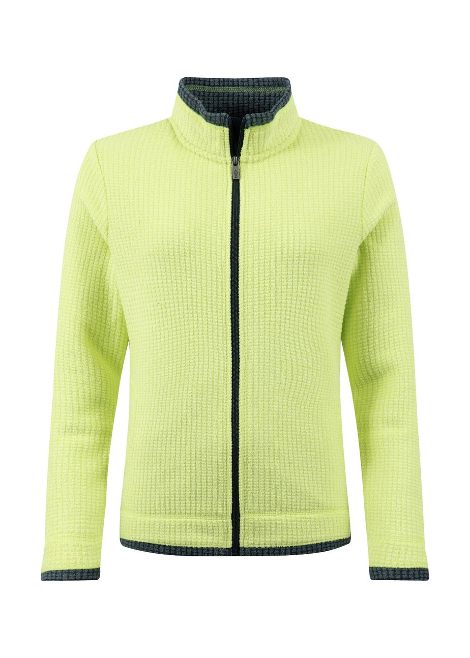 Weird Fish SoftLime Ariana Full Zip Grid Fleece