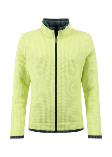 Weird Fish SoftLime Ariana Full Zip Grid Fleece