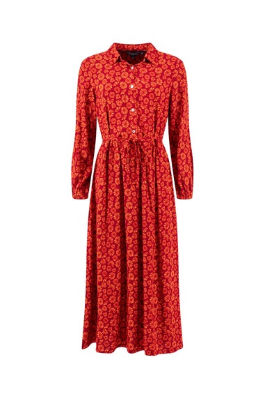 Weird Fish Garnet Steffan Printed Maxi Shirt Dress