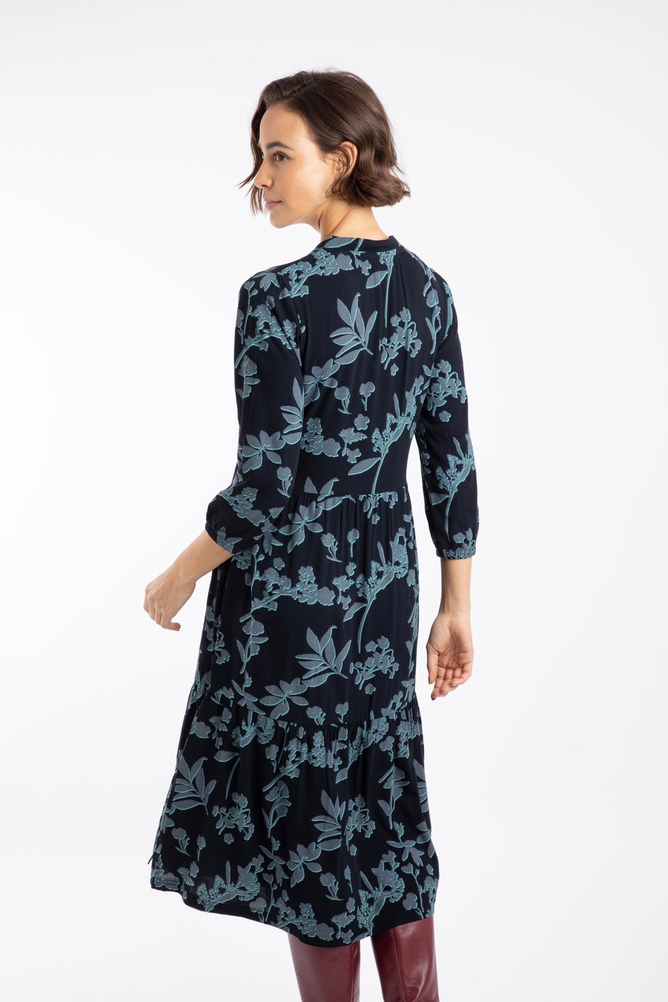 Weird Fish Spring Lake Gardot Printed Midi Dress