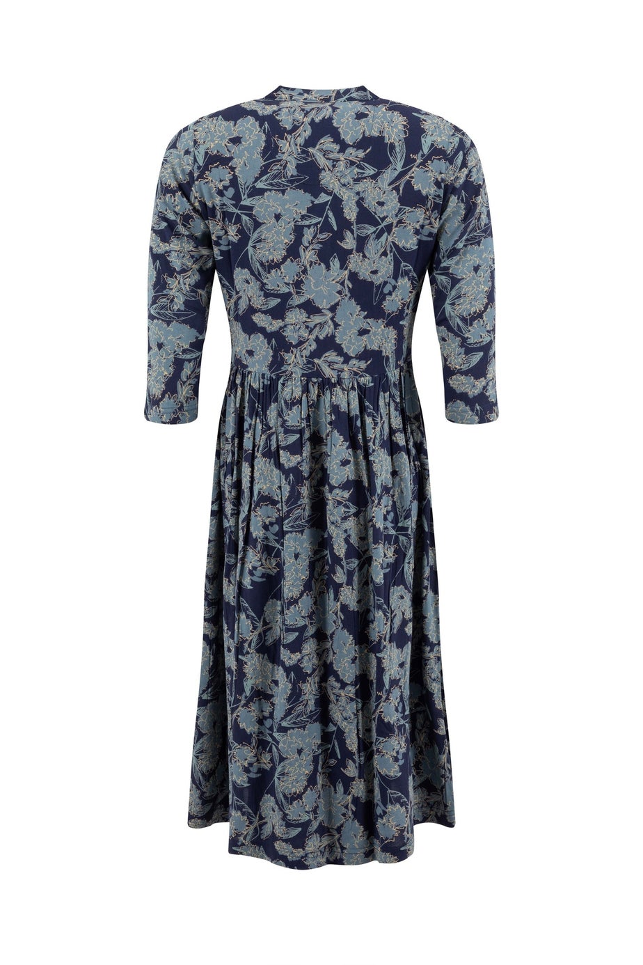 Weird Fish True Blue Hellen Printed Crepe Shirt Dress