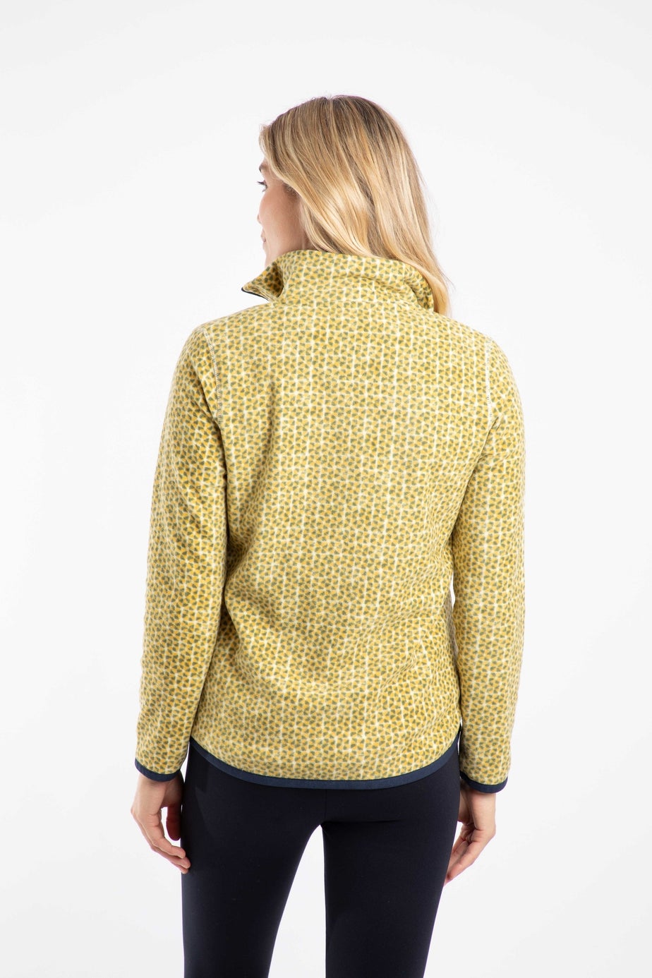 Weird Fish Cream Rochelle Full Zip Printed Microfleece