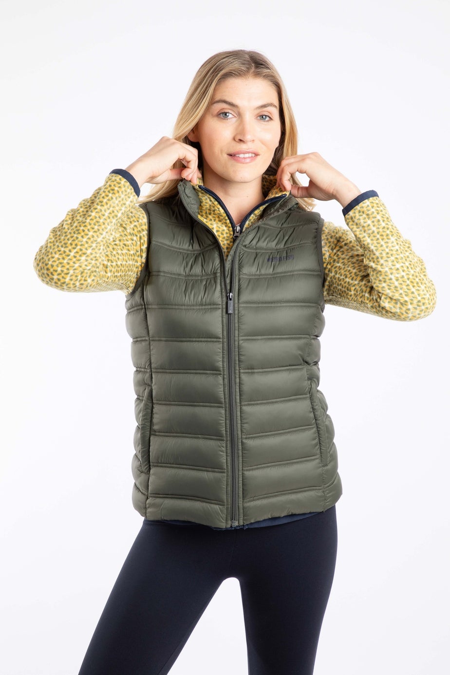 Weird Fish Deep Lichen Green Atissa Lightweight Padded Gilet