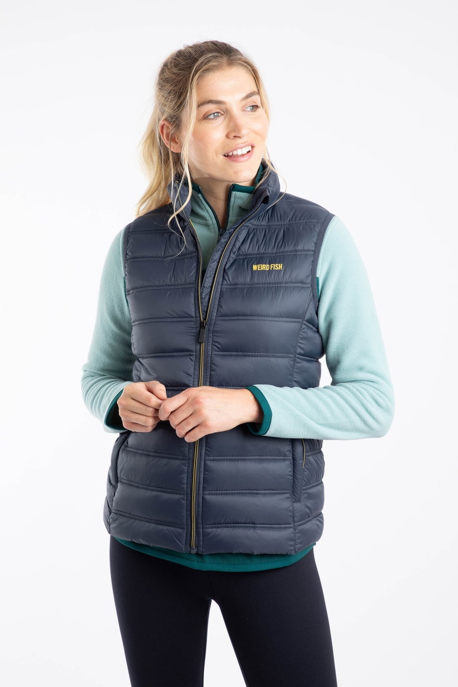 Weird Fish Navy Blue Atissa Lightweight Padded Gilet