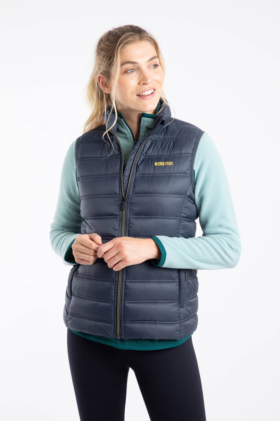Weird Fish Navy Blue Atissa Lightweight Padded Gilet