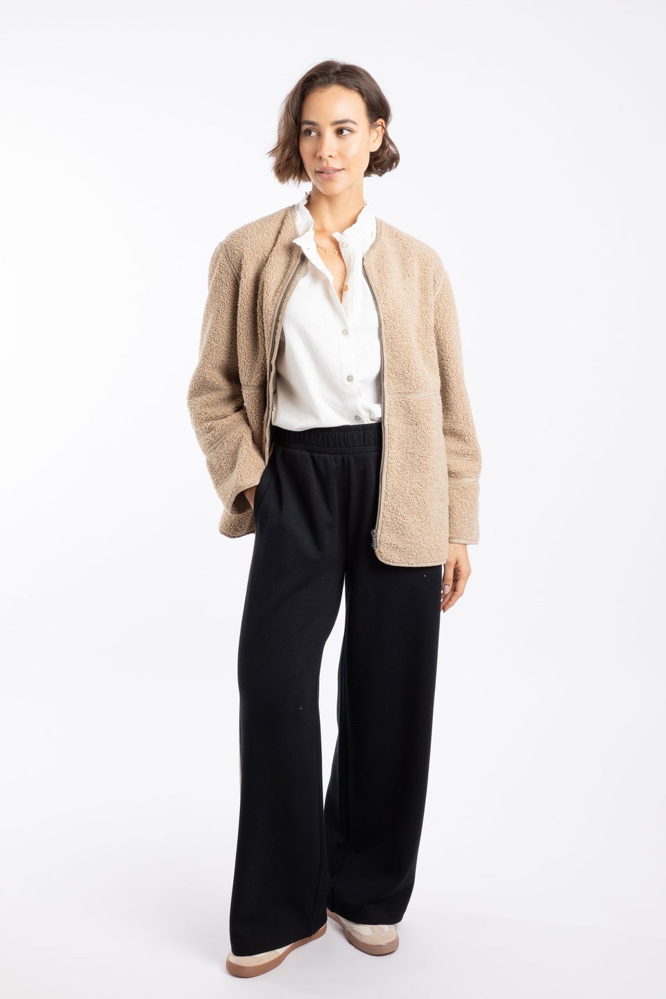 Weird Fish Putty Gleason Faux Shearling Jacket