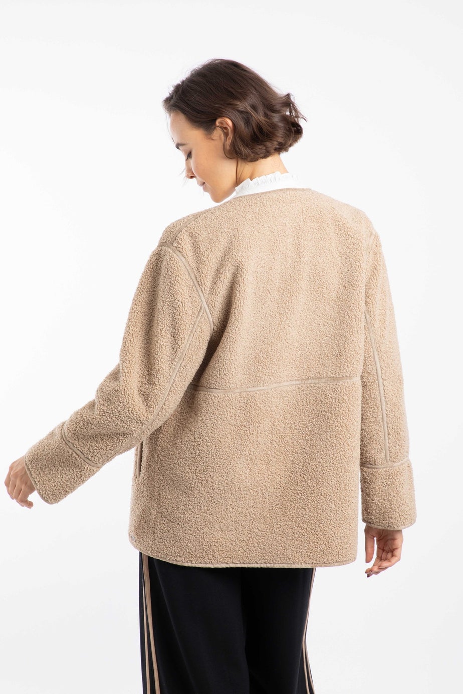 Weird Fish Putty Gleason Faux Shearling Jacket