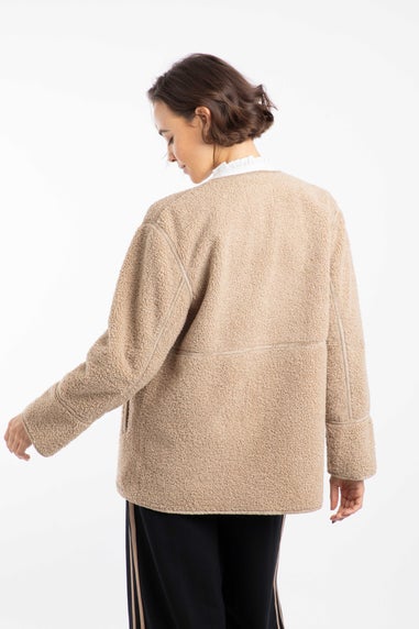 Weird Fish Putty Gleason Faux Shearling Jacket