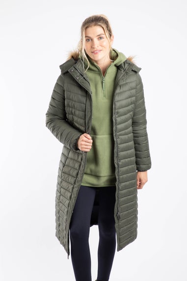 Weird Fish Deep Lichen Green Kempley Lightweight Padded Midline Hooded Jacket