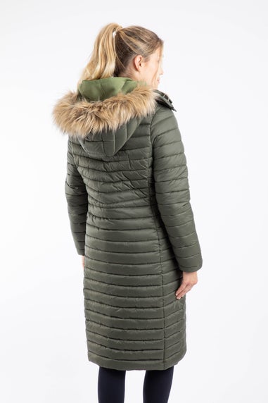 Weird Fish Deep Lichen Green Kempley Lightweight Padded Midline Hooded Jacket