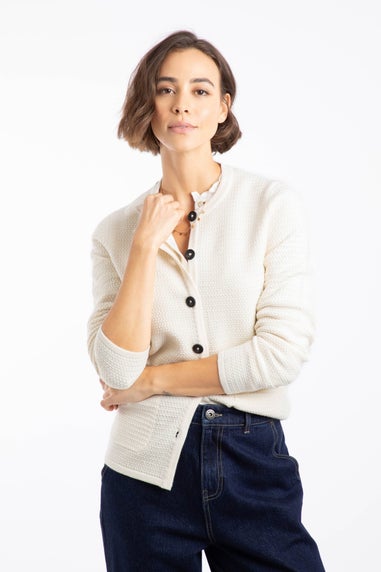 Weird Fish Chalk Hayley Knitted Blazer Cardigan