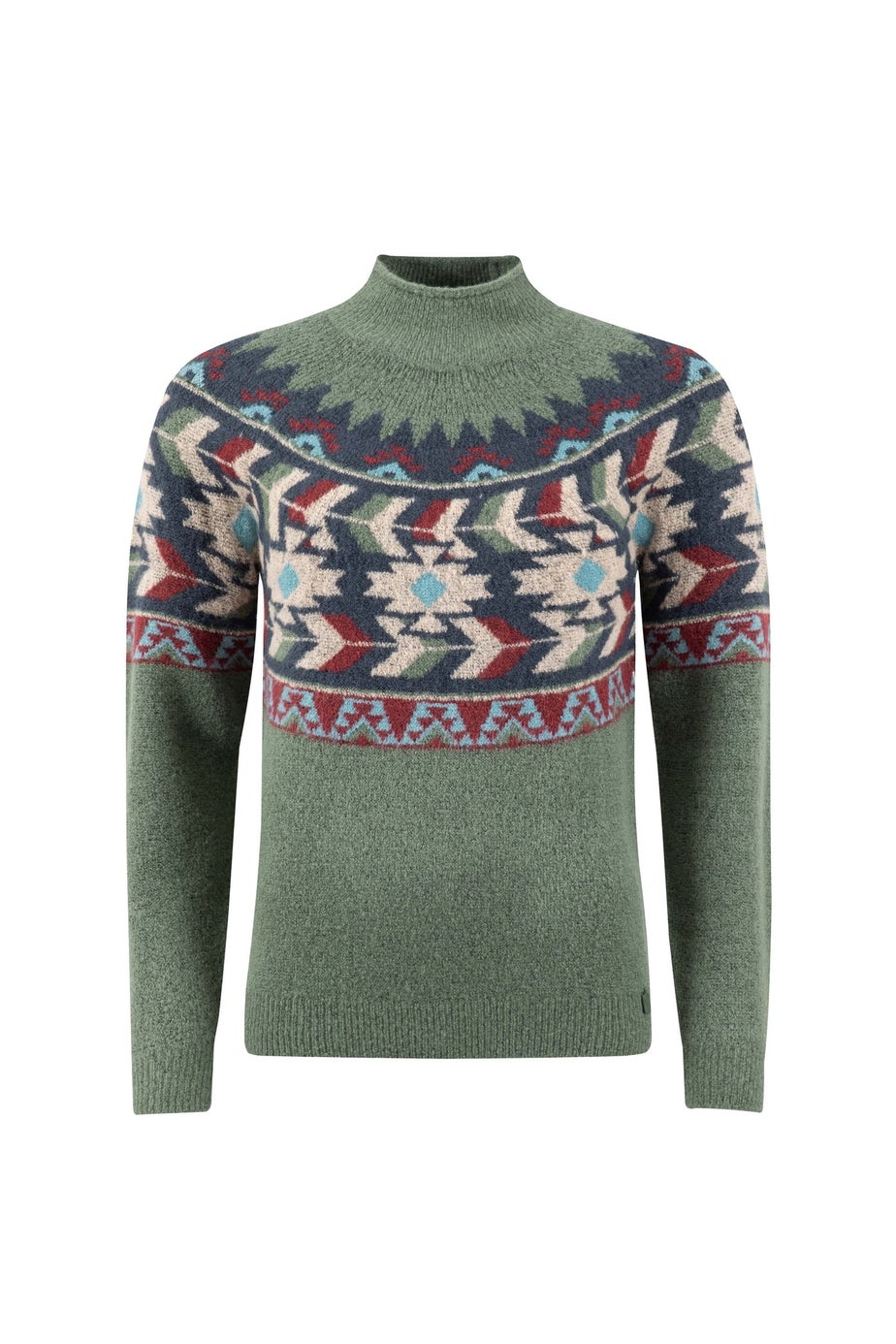 Weird Fish Army Green Arelia Ikat Knitted Jumper