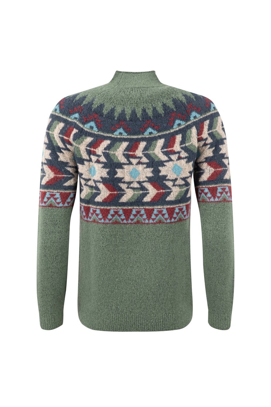 Weird Fish Army Green Arelia Ikat Knitted Jumper