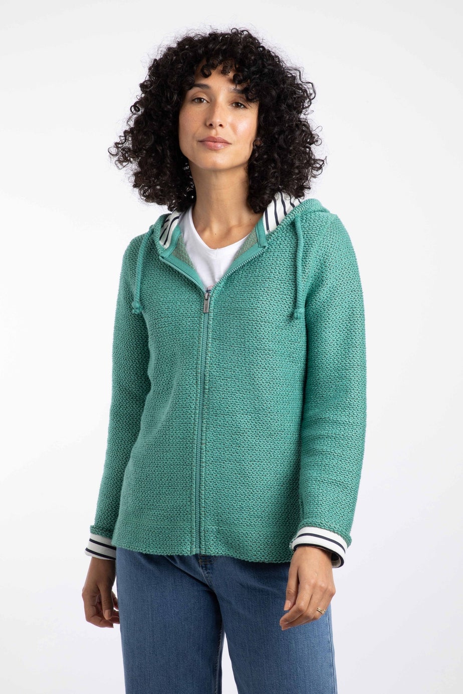 Weird Fish Dark Jade Chicoa Full Zip Macaroni Hoodie