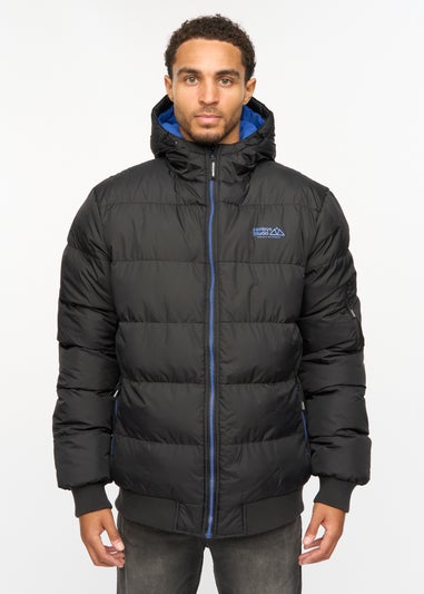 Henleys Black Thinker Puffer Bomber