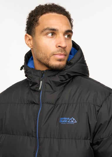Henleys Black Thinker Puffer Bomber