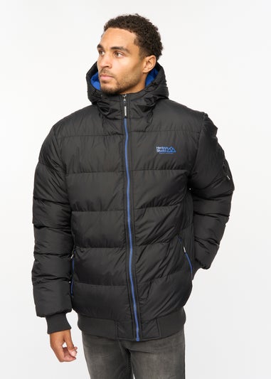Henleys Black Thinker Puffer Bomber