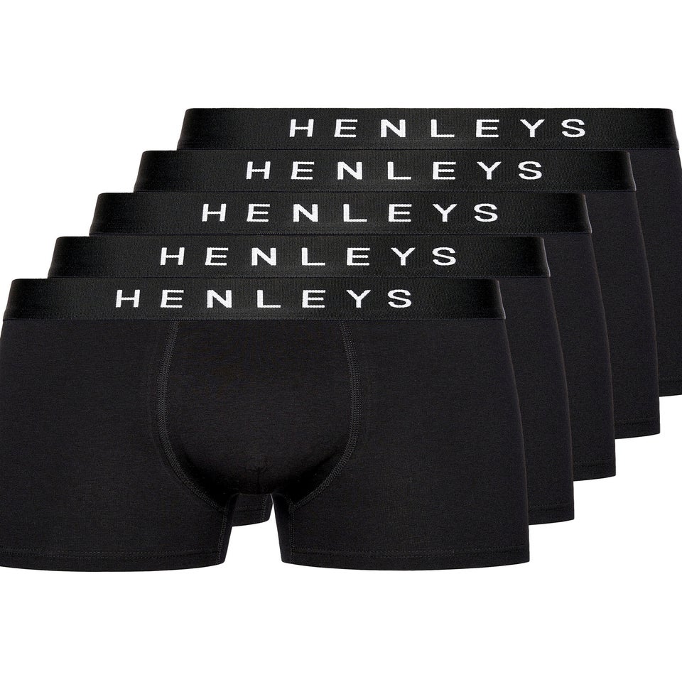 Henleys Black Coalink Boxers 5 pack