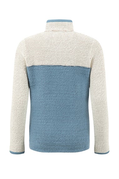Weird Fish Denim Blue Isla 1/4 Zip Colour Block Macaroni