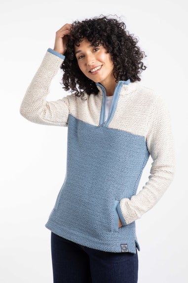 Weird Fish Denim Blue Isla 1/4 Zip Colour Block Macaroni